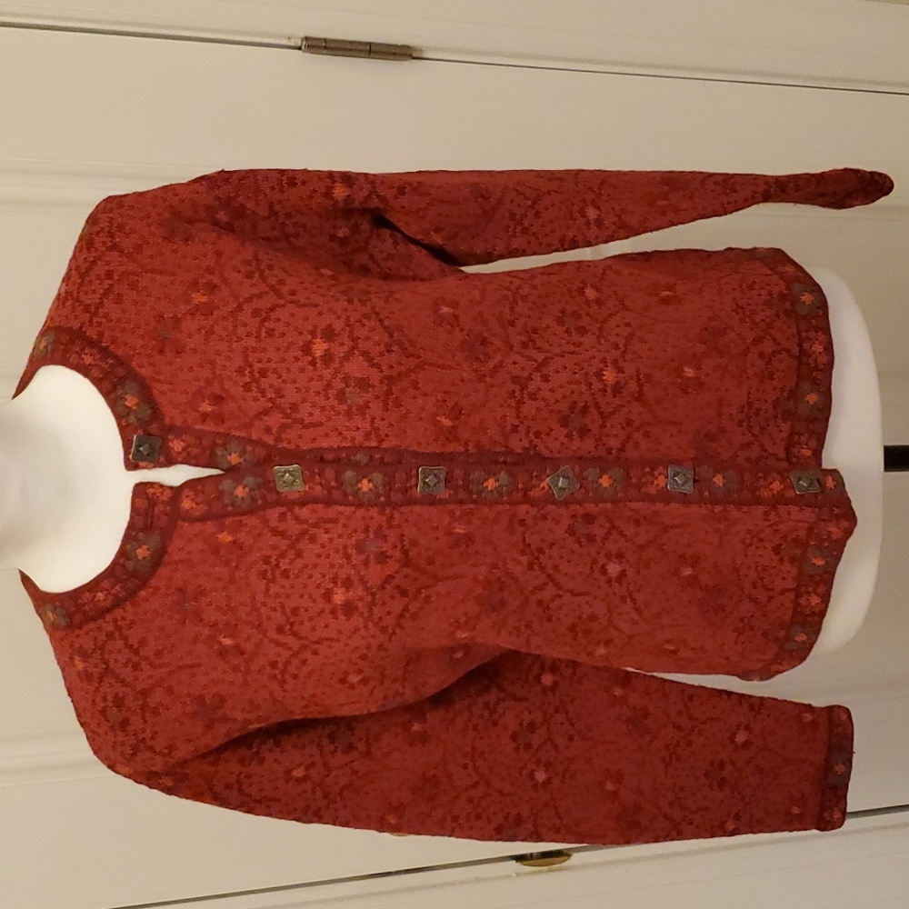 Nomadic Traders New Cherry/Multi Cardigan, Size S - image 1